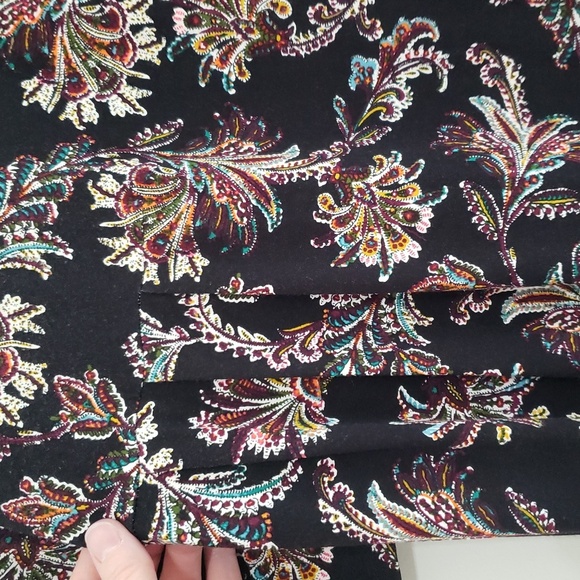 J. Jill Wearever Sheath Dress Large Black Print Knit V-Neck Pleats Casual Office - Picture 6 of 15